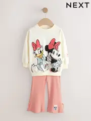 Ecru White Disney Minnie Mouse and Daisy Duck Long Sleeve Top and Flare Set (3mths-7yrs) (AP5264) | $42 - $50
