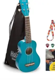Hola! Music Ukuleles for Adults & Kids - 21" Blue Soprano Ukulele w/ Bag