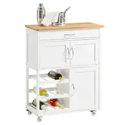 Kitchen Trolley Mobile Kitchen Island w Wine Rack Storage
