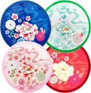 Folding Fan Foldable Hand Fan round Handheld Fans Decoration Fan Craft Fan 4 Sty