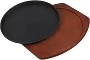 LOPUNER 1 Set Iron Steak Pan with Base Griddle for Kitchen Cooking Non Stick Frying Pan for Induction Cookers and Versatile Use