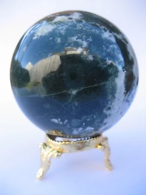 Bloodstone 6.5cm 338g Crystal Ball Orb Sphere with Gold Stand Strength (BL007)