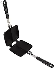 Double Sided Frying Pan Food Grade Prevent Sticking Fast Heating Maker Flip Grill Pan with Hook for Home Bread Suitable for Home Kitchen Breakfast Plates Maker