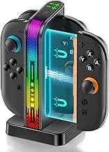 OIVO Switch 2 Controller Charger, Magnetic Fast Charger for Nintendo Switch 2 JoyCons with RGB Indicator, Compact Detachable Switch 2 Controller Charging Dock with USB-C Cable