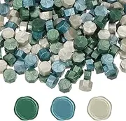 uxcell Wax Seal Beads, 300 Pcs 3 Colors Wax Sealing Beads Set for Sealing Letters, Invitations, Gift Wrapping, Envelope Mailing Crafts DIY, Green Tone