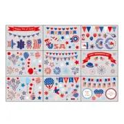 9 Sheets Independence Day Bunting Flag Static Stickers Door Wall Window Clings