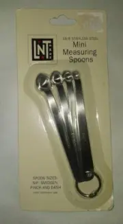 Mini Measuring Spoons, Stainless Steel Nip, Smidge, Pinch & Dash New
