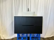 Lombok Matte Black 600-1800mm Fluted Panel Bathroom Vanity Stone Top