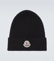 [Moncler] Moncler Ribbed-knit wool beanie One Size black