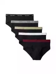 Calvin Klein Men's Cotton Classics 5-Pack Hip Brief Underwear Black M, XL