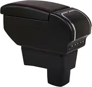 Fit For Suzuki Swift 2005-2021 Armrest Box Storage Center Centre Console Cup Holder Car Accessories Interior Parts USB(H Style All Black)