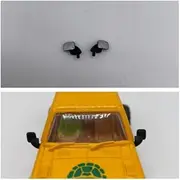 GP45 - Greenhills Black with Silver Wing Mirror Pair for Scalextric Datsun 4x4-1.32 Scale - NEW