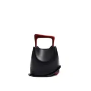 New Vegetable Basket Bag Large Capacity Handheld Water Bucket Bag Wooden Wrist Straw��Black, L��