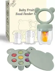 Silicone Baby Fruit Feeder - Baby Food Storage Breast Milk Popsicle Mold & Fresh