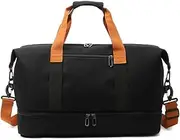 Weekender Overnight Bag, Travel Duffle Bag with Shoes Compartment, Gym Bag with Trolley Sleeve & Wet Pocket, Carry on Bags for Airplanes for Travel, Trip, Gym, Yoga