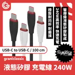 GRANTCLASSIC 充滿希望 FLEX USB-C TO USB-C 240W 液態矽膠充電線 快速充電線 100CM