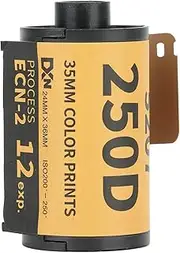 35mm Color Film, 200‑250 Professional Color Print 35mm Film, Wide Exposure Range ECN 2 Process Colour Print Camera Film for 135 Camera, High Contrast Color Print Film (12 Sheets)