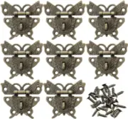 Butterfly Hasp Latch, 8Pcs Vintage Butterfly Box Clasp for Jewelry Box, Wooden C