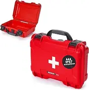Nanuk 909 Waterproof Dustproof Shockproof Hard Case for First-Aid Kit with Two Power Claw Triple Action Latches (Red)