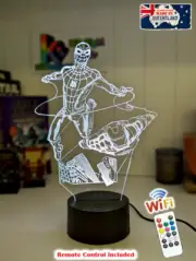 IRON MAN & SPIDERMAN AVENGER 3D LED Battery USB Night Light 7 Colour Change Lamp