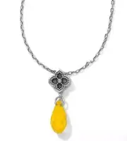 Brighton Toledo Alto Briolette Yellow Pendant Necklace NWT $48