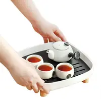 在飛比找momo購物網優惠-【PUSH!】品茗茶具 茶盤水果盤茶臺杯子收納瀝水盤(茶杯托