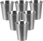 Cabilock 6Pcs Stainless Steel Cup Lightweight Portable Drinking Cups for Coffee Water and More Break Resistant Design for Home Bar Outdoor Use