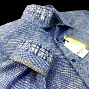 Robert Graham Geometric Camo Light Blue Floral Sport Shirt 3XL