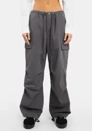 [Bailey Rose] Cement Parachute Cargo Pants