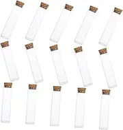 Zerodeko 15pcs Corked Glass Bottles for Specimen Display Wishing Drift Storage Clear Empty Test Tube Holders for Flower Tea Matches and Multi-functional Use