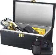 Faraday Box with Faraday Pouch 2 Pack, Keyless Entry Car Key Safe Protector RFID