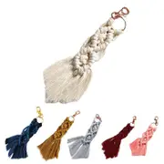 Boho Macrame Keychain with Tassel Pendant for Purse Car Phone Bag
