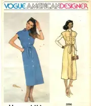 Vintage 1970s Vogue Sewing Pattern Women's DRESS JUMPER 2096 Bill Blass 8 UC