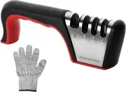 4-In-1 Kitchen Sharpener 4 Stage Knife Scissor Sharpener with One Cut-Resistant