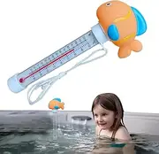 Pool Temperature Tester - Cartoon Water Temperature Tester for Swimming Pool - Shatter Resistant Easy Read Ponds Equipments with String for Spas Aquarium Outdoor