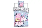 Peppa Pig Unicorn Cotton Cover Set - Single Bed Size