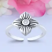 8mm Twinkle Star Band 925 Sterling Silver Toe Ring Thin Adjustable Toe Ring