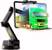 Tablet Holder for Truck Tablet Mount - iPad Mount for Truck, Heavy Duty Super Suction Cup, 16.7 inch Long Arm & Stable, Device & iPad Holder for Dashboard, Windshield and Window - Commercial Trucker