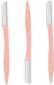 BIUDECO Elegant Pink Eyebrow Razors 3 Pack Brow Shaver Trimmer Shaper Detailing for Women's Beauty
