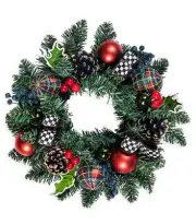 Mackenzie Childs Tartastic Mini Wreath 14” Wide