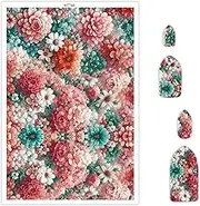 Briartw 10 Sheets Polymer Clay Transfer Paper - Per Sheet 5.82 x 3.93 inch Water-Soluble Transfer Sheets for DIY Clay Jewelry Making Disposable Stickers -Watercolor Floral Pattern