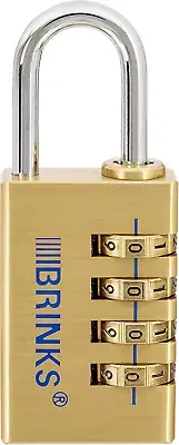 30Mm Solid Brass 4-Dial Resettable Padlock with Hardened Steel Shackle