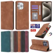 Flip Leather Magnetic Cover Wallet Case For iPhone 16e 16 15 14 13 12 11 Pro Max
