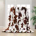 Winter Warm Blanket Dairy Cow Pattern Keep Warmth Fluffy Plush Bed Blanket