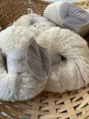 Mara By Bremont Alpaca / Silk/ Linen Yarn- 4 Balls Creamy White