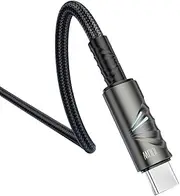 toocki 100W USB C to USB C Cable,1M Nylon Braided USB C Cable with Smart LED Indicator Compatible with iPhone 16/15/15Pro/15Plus, iPad Air/iPad Pro, MacBook Pro,Galaxy S23/S21/S10/S9/Plus