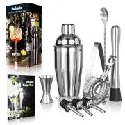9 Piece Cocktail Shaker Set Stainless Steel ProfessionalBartender Kit Drink