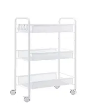 JANE EYRE 3-Tier Rolling Utility Storage Rack Cart on Wheels Trolley Craft ca...