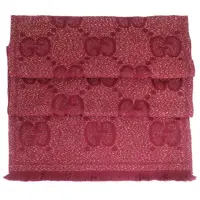 在飛比找momo購物網優惠-【GUCCI 古馳】品牌標誌羊毛圍巾(紅色)