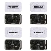 4x Toni & Guy Thick Elastic Thin Black Band Hair Ties Styling Accessories Set
